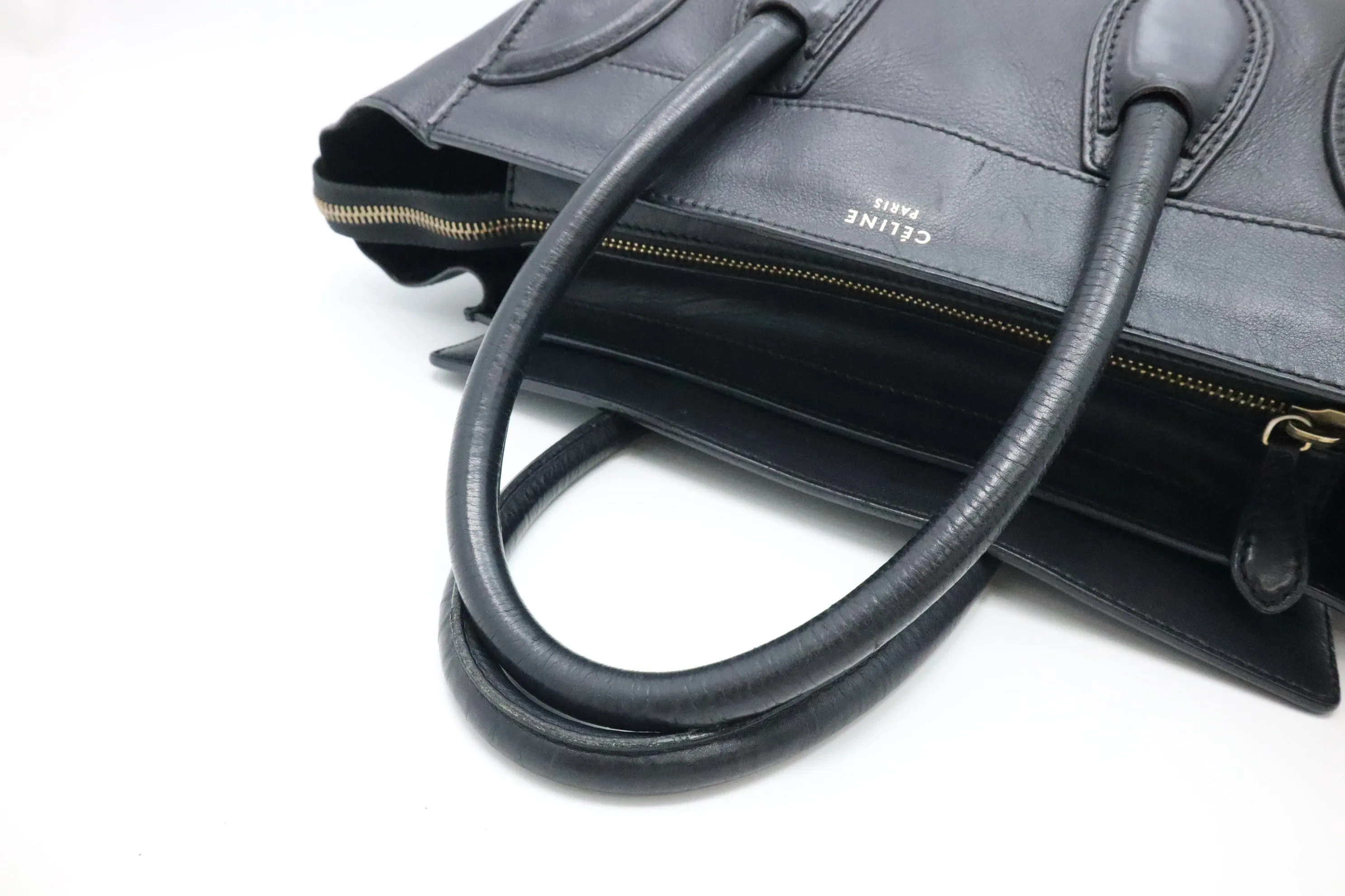 Celine Mini Luggage in Black Leather