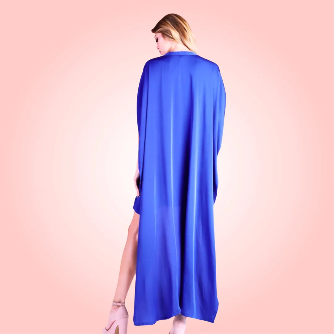 High & Low Satin Maxi Dress