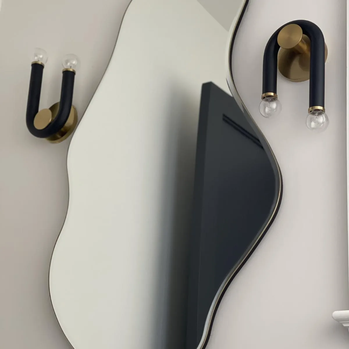 Whit 11 in. Wall Light Aged Brass & Black finish